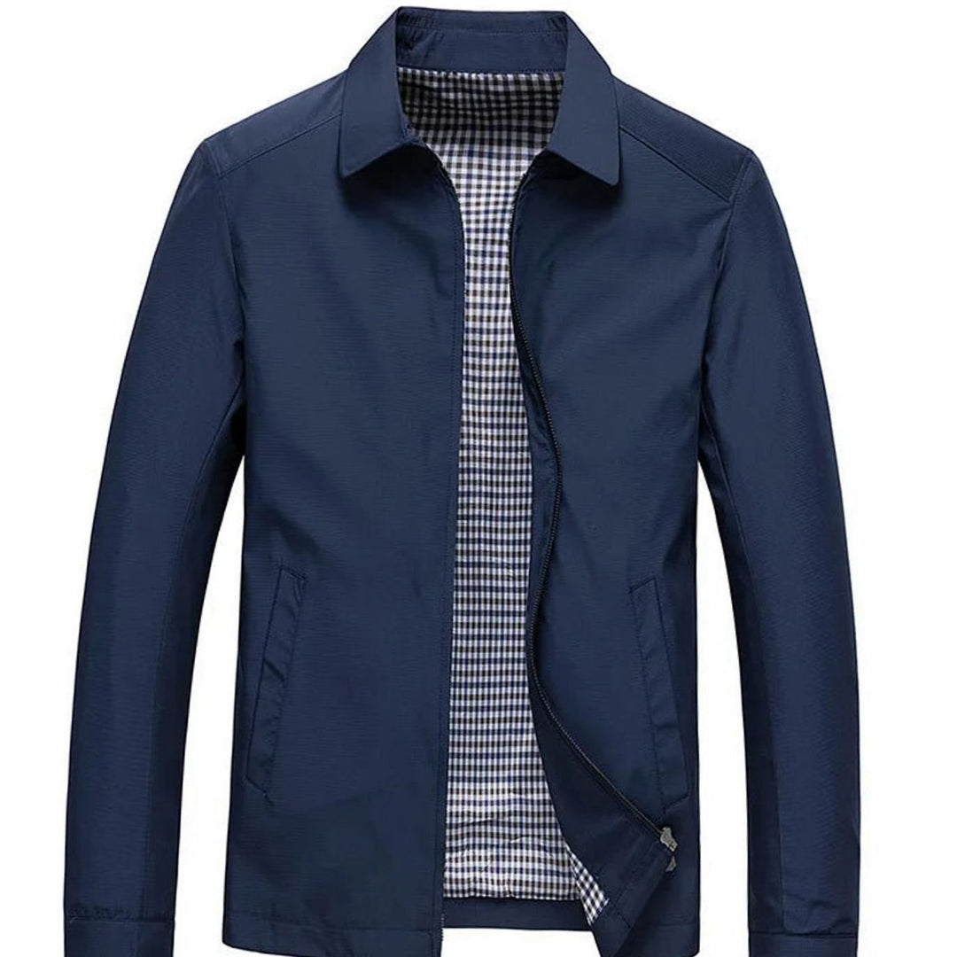 Men's Lightweight Water-Repellent Zip-Up Harrington Jacket