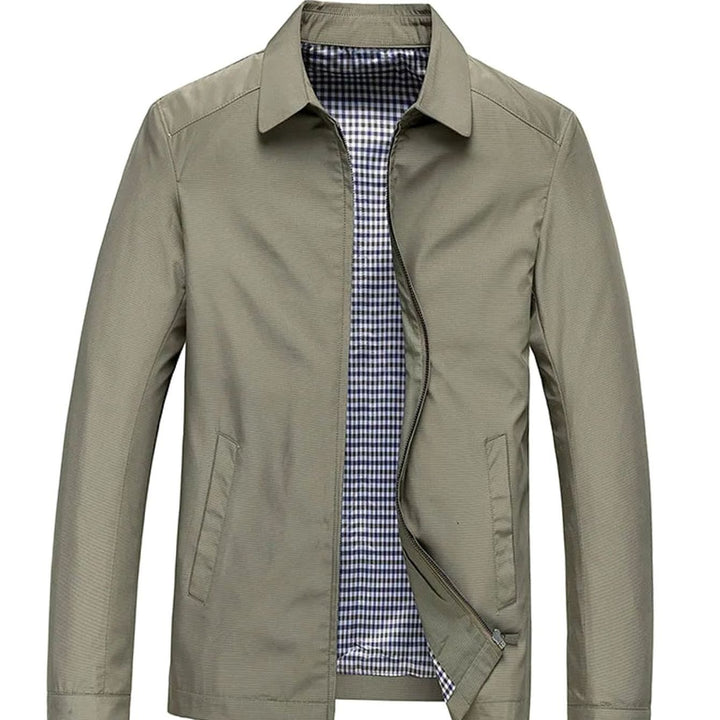Men's Lightweight Water-Repellent Zip-Up Harrington Jacket