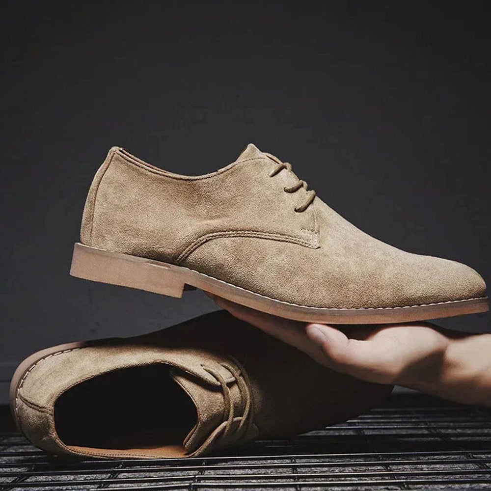 Men's Minimalist Suede Lace-Up Derby Shoes