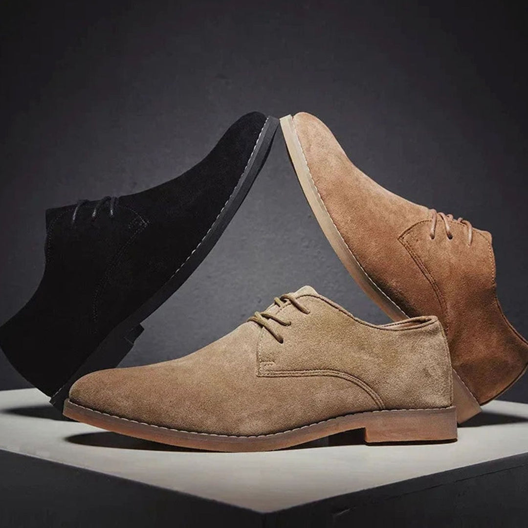 Men's Minimalist Suede Lace-Up Derby Shoes