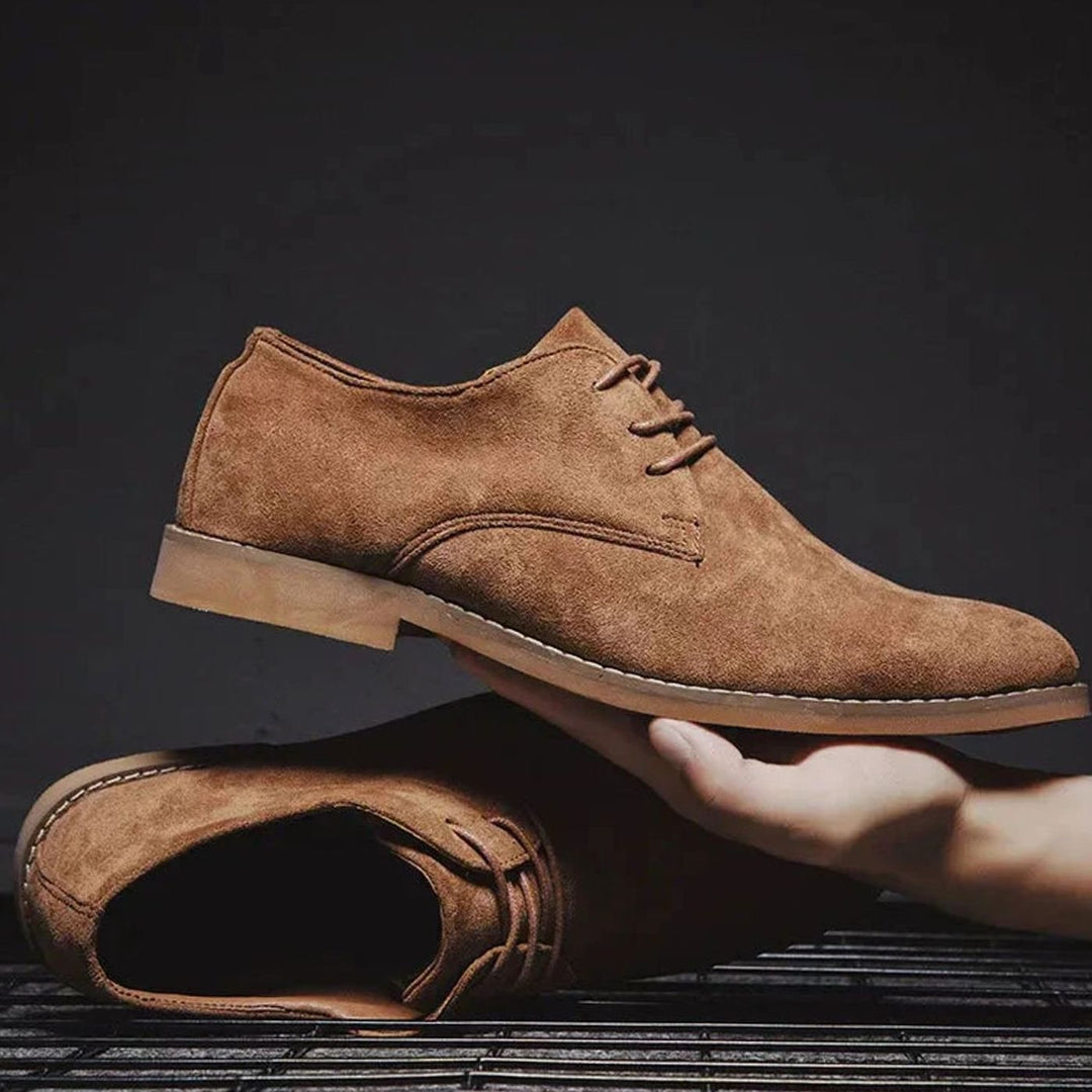 Men's Minimalist Suede Lace-Up Derby Shoes