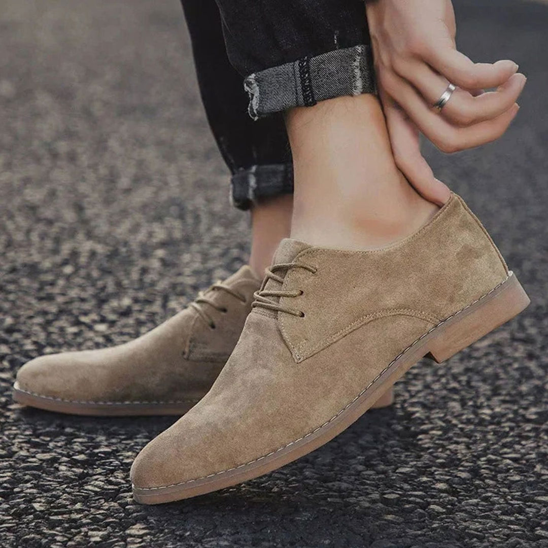 Men's Minimalist Suede Lace-Up Derby Shoes