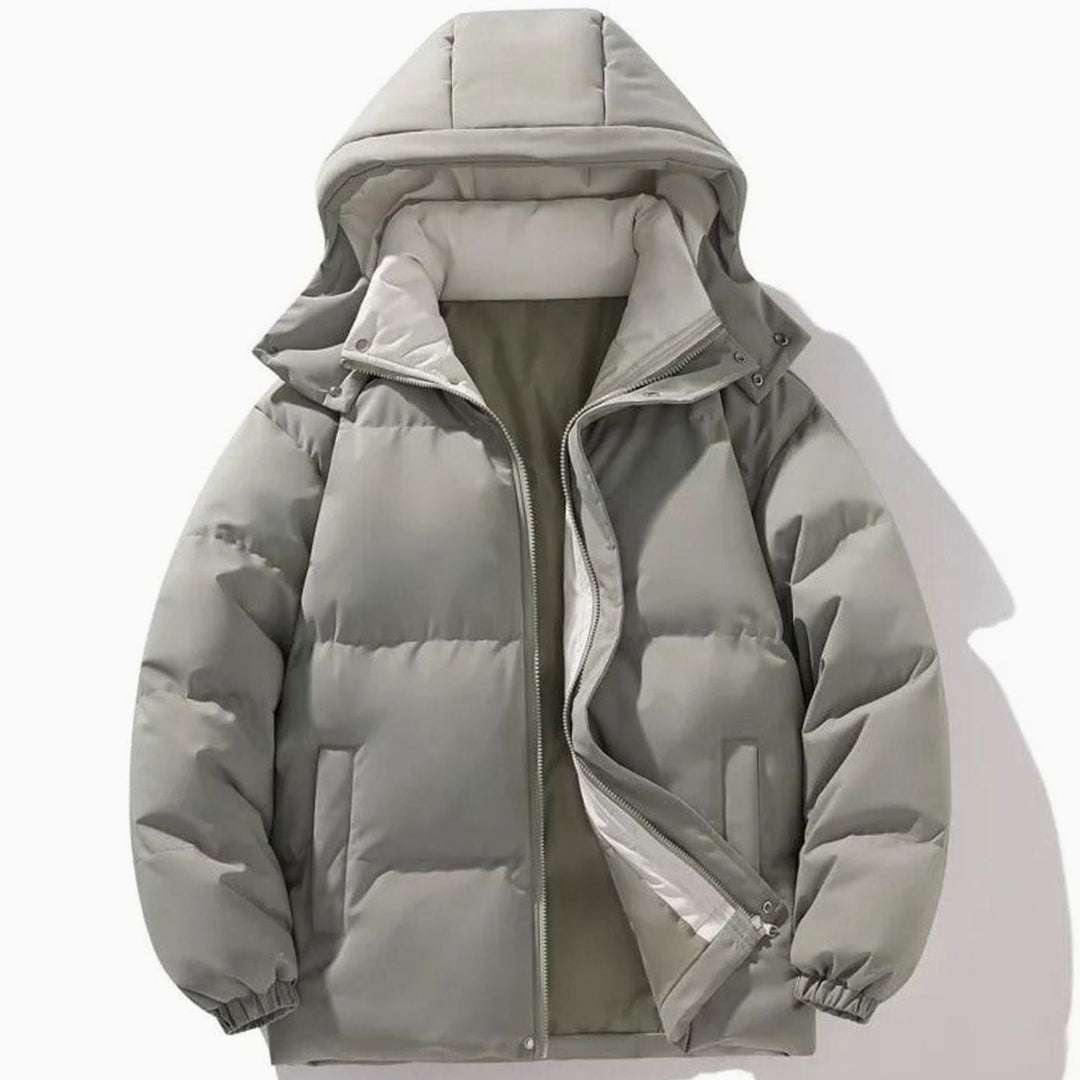 Men's Oversized Hooded Quilted Puffer Jacket - Green