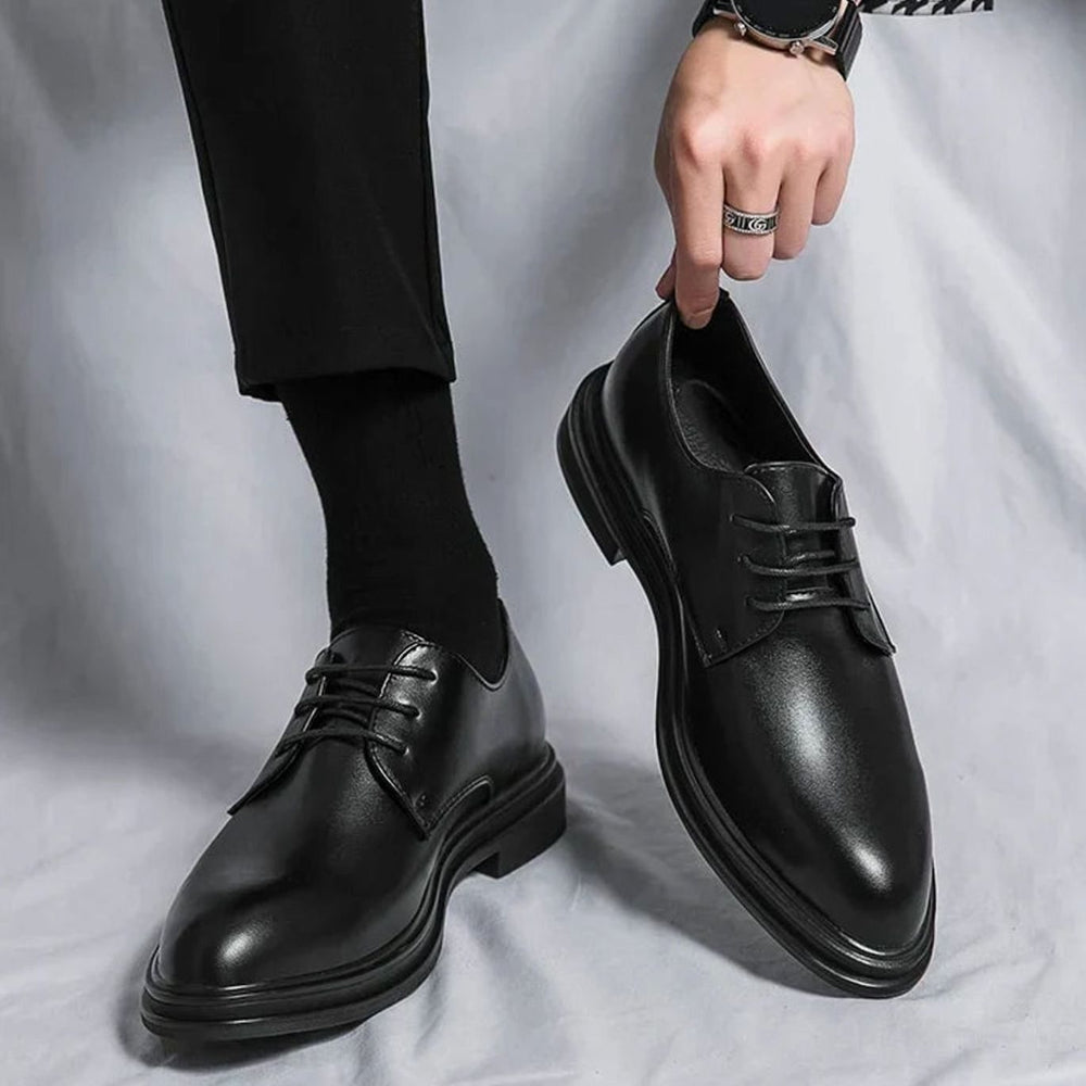 Men's Patent Leather Lace-Up Derby Dress Shoes