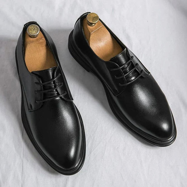 Men's Patent Leather Lace-Up Derby Dress Shoes