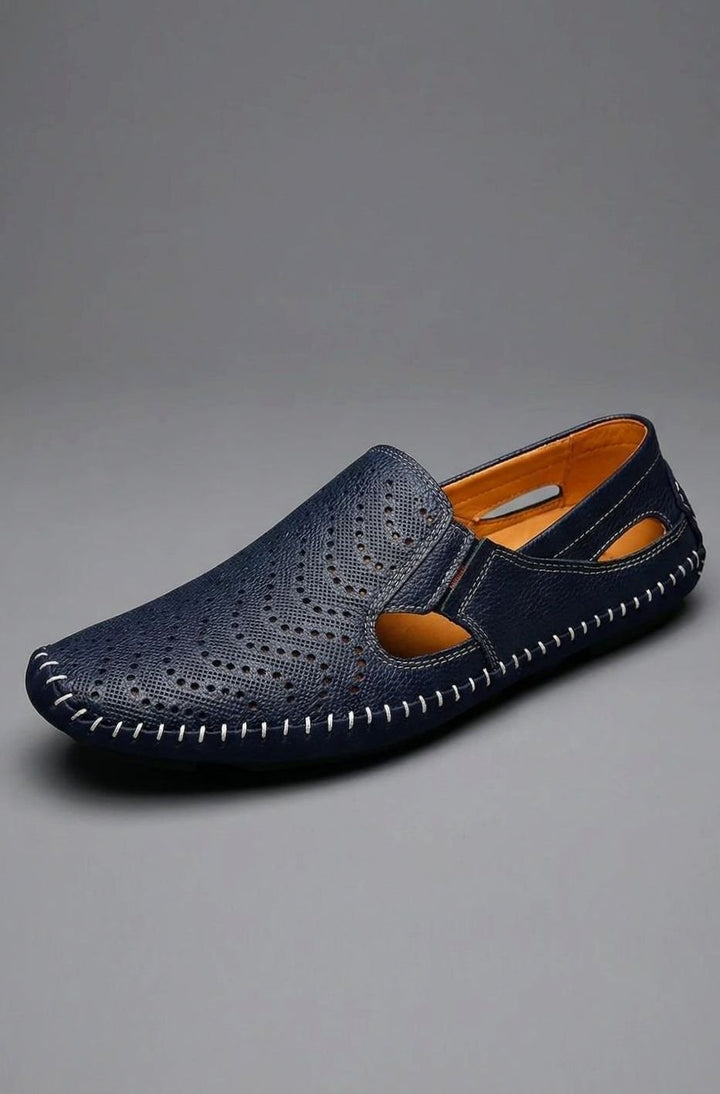 Men's Perforated Hand-Stitched Slip-On Driving Loafers