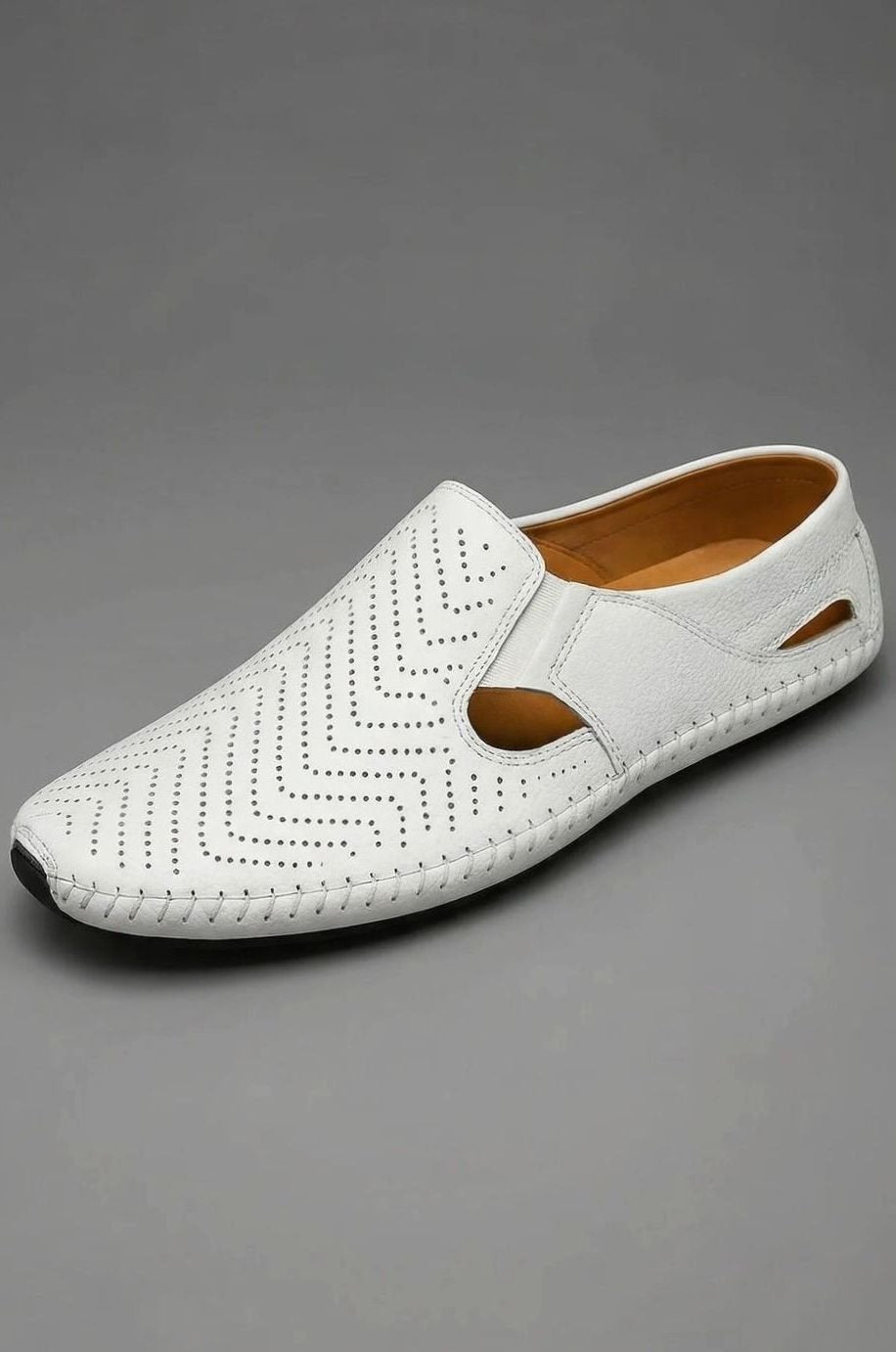 Men's Perforated Hand-Stitched Slip-On Driving Loafers