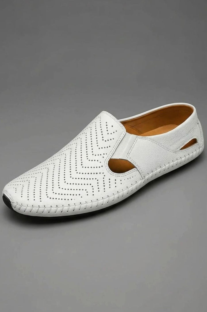 Men's Perforated Hand-Stitched Slip-On Driving Loafers