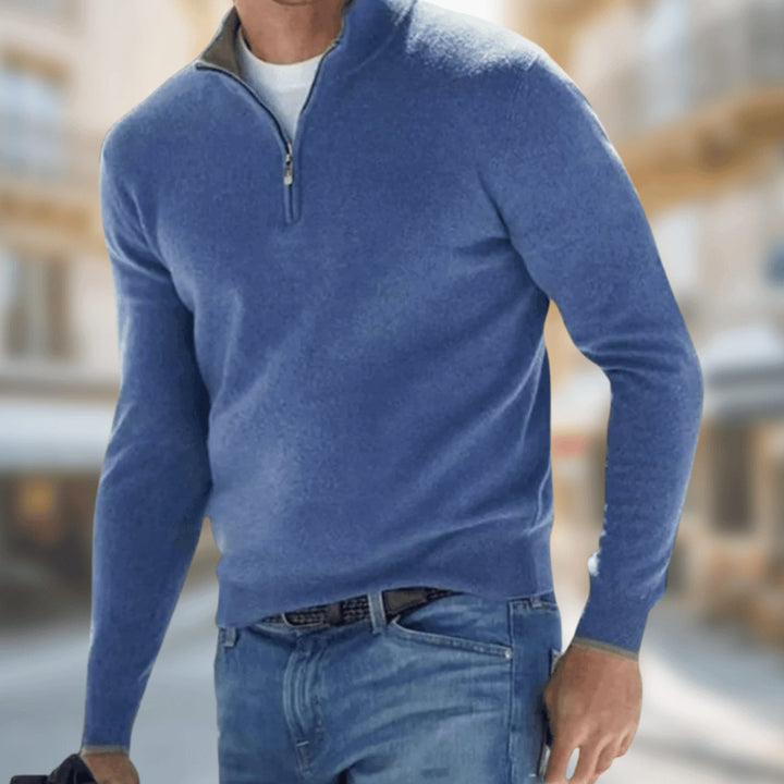 Men's Quarter-Zip Knit Pullover Jumper