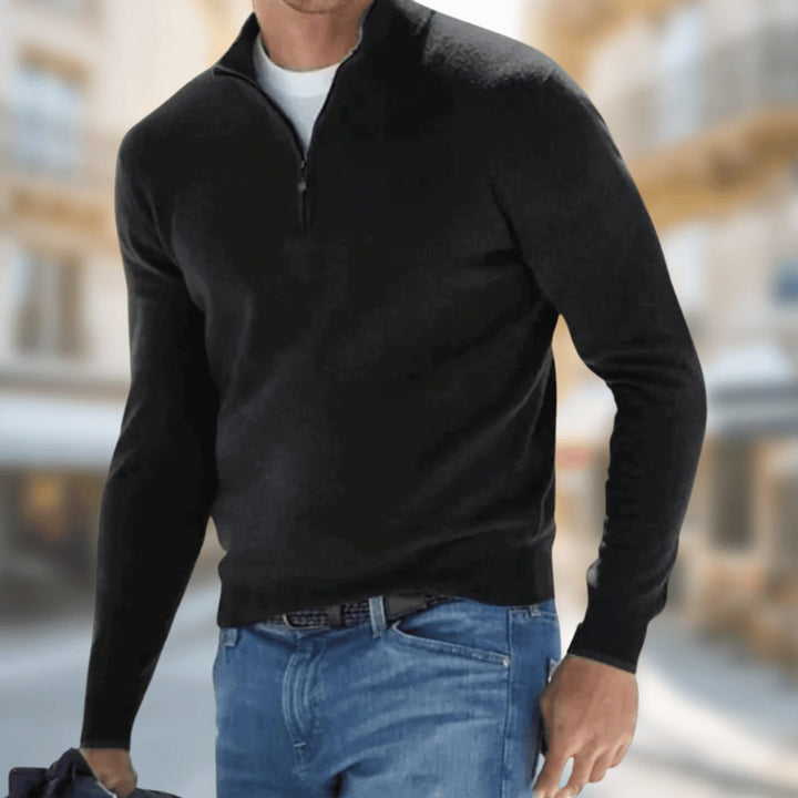 Men's Quarter-Zip Knit Pullover Jumper