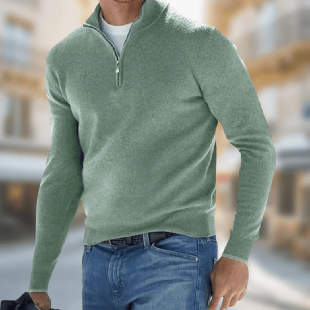 Men's Quarter-Zip Knit Pullover Jumper