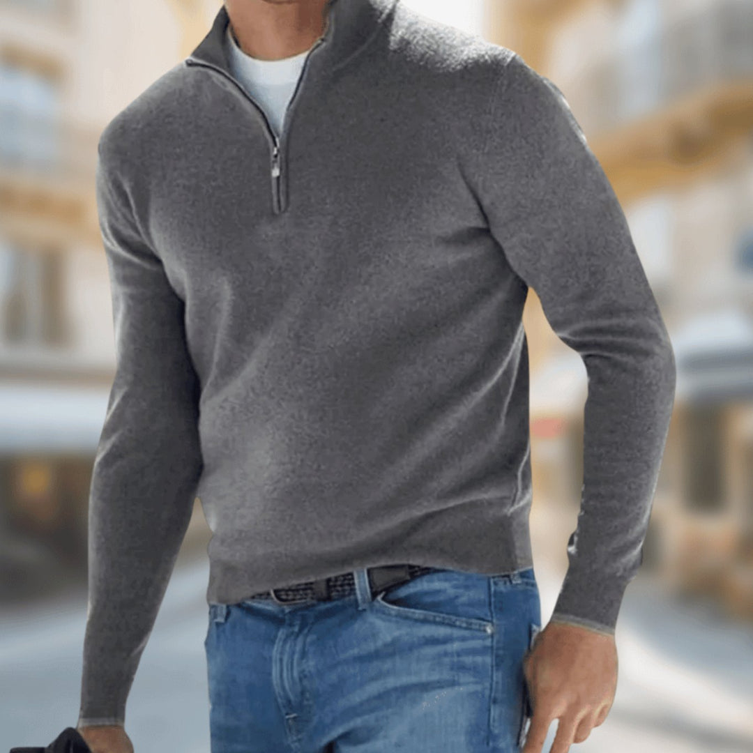 Men's Quarter-Zip Knit Pullover Jumper
