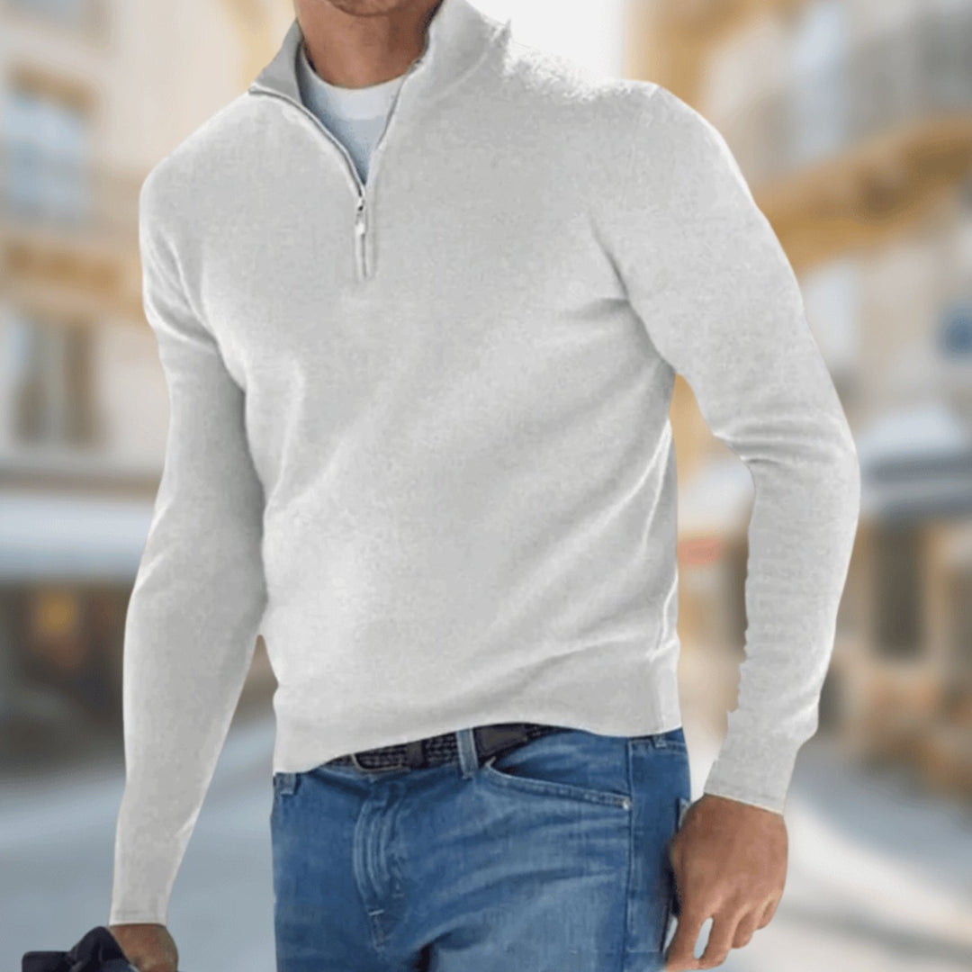 Men's Quarter-Zip Knit Pullover Jumper