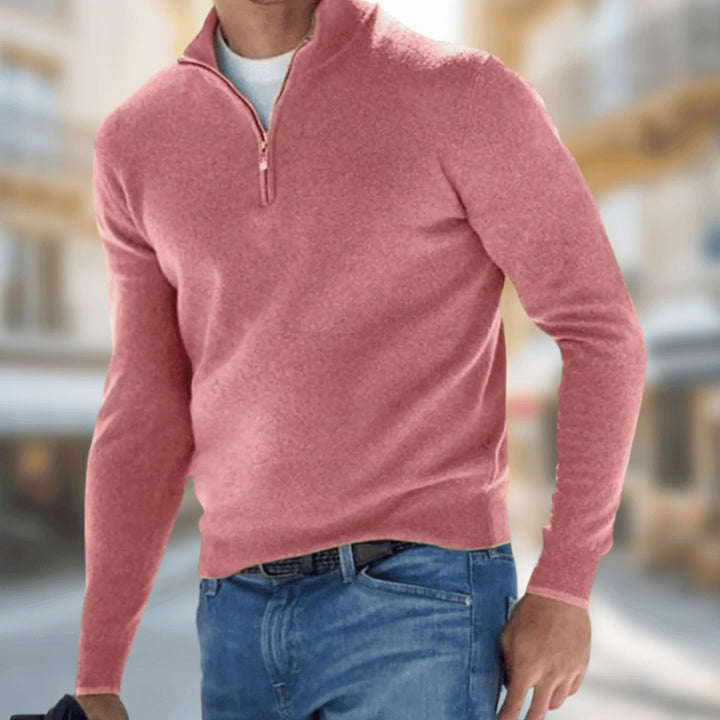 Men's Quarter-Zip Knit Pullover Jumper