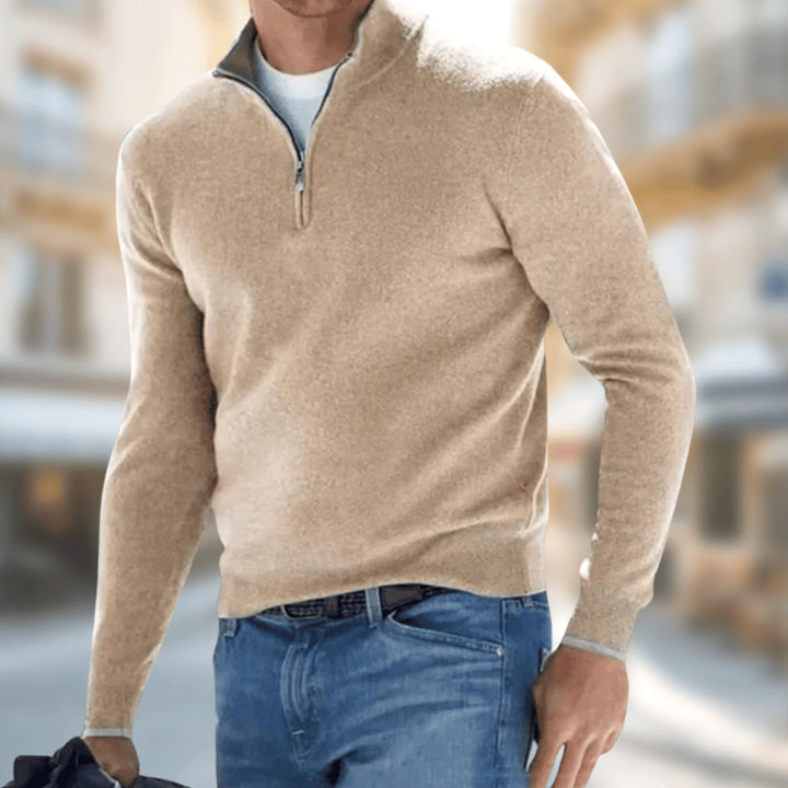 Men's Quarter-Zip Knit Pullover Jumper