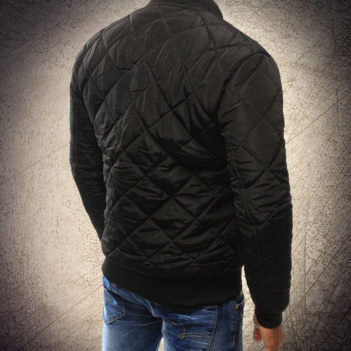 Men's Quilted Lightweight Diamond-Stitch Bomber Jacket