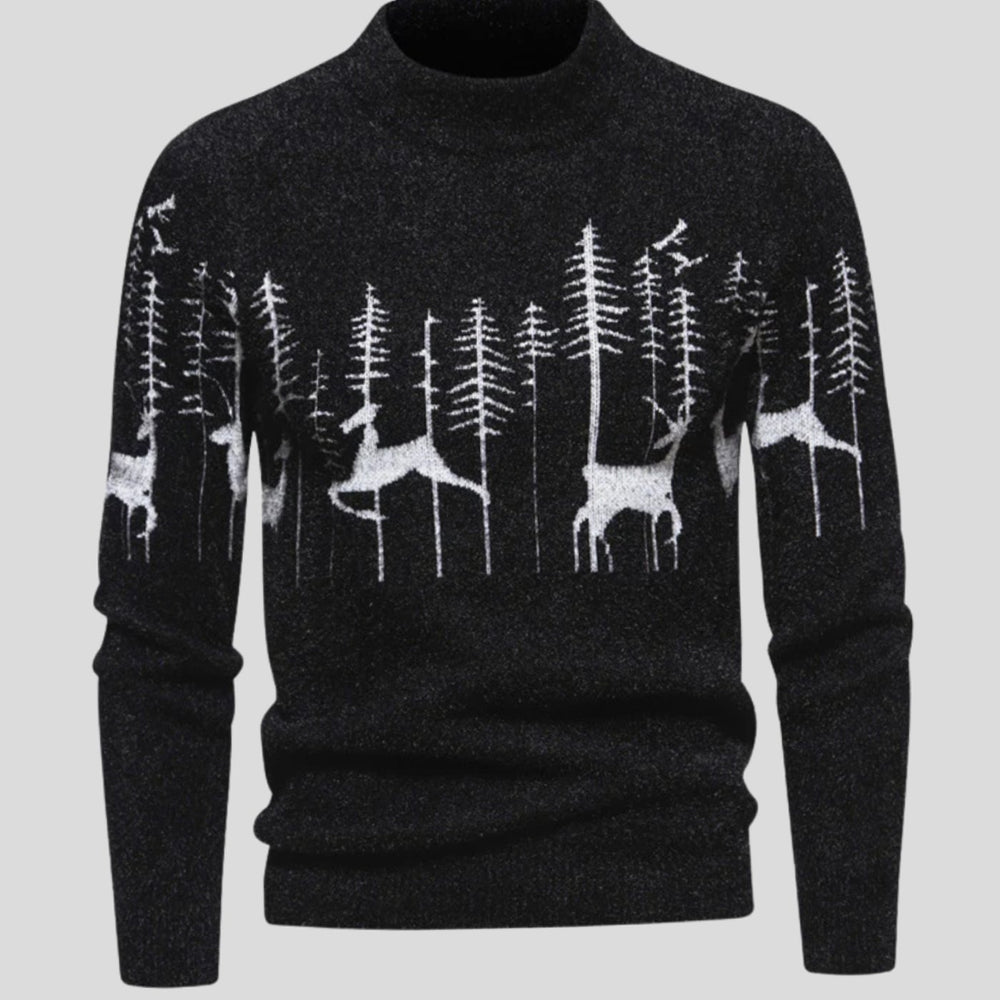 Men's Reindeer Forest Knit Festive Christmas Jumper