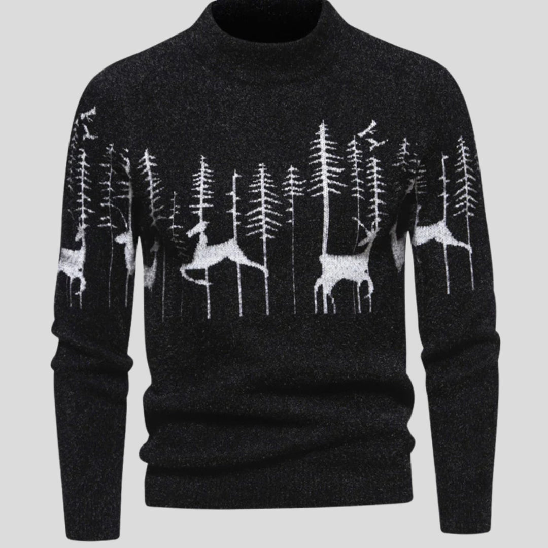 Men's Reindeer Forest Knit Festive Christmas Jumper