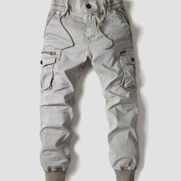 Men's Relaxed-Fit Elasticated-Waist Multi-Pocket Cargo Jogger Trousers