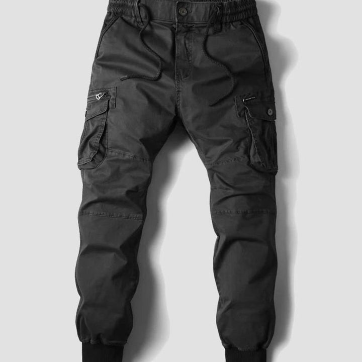 Men's Relaxed-Fit Elasticated-Waist Multi-Pocket Cargo Jogger Trousers