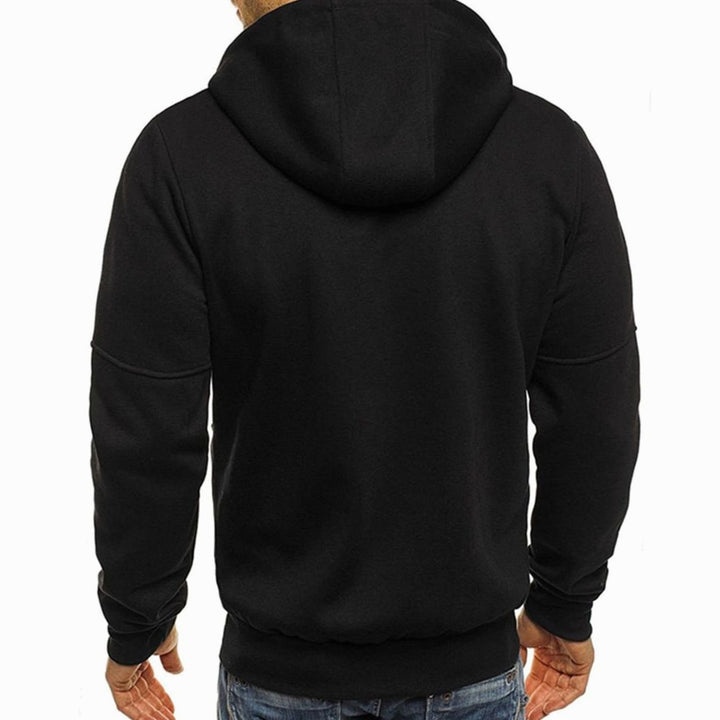 Men's Relaxed-Fit Full-Zip Hooded Sweatshirt Neon Contrast Zips