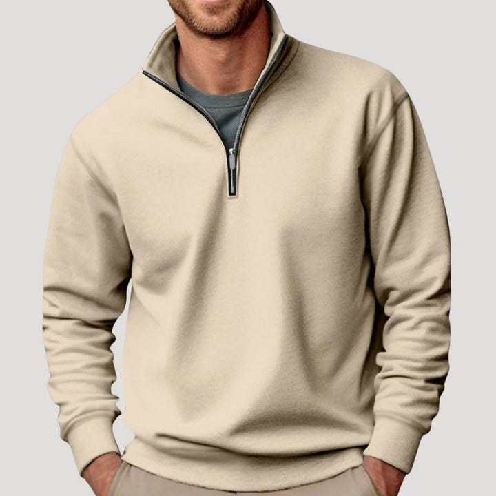 Men's Relaxed-Fit Quarter-Zip Pullover Sweatshirt
