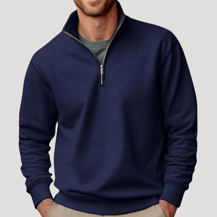 Men's Relaxed-Fit Quarter-Zip Pullover Sweatshirt