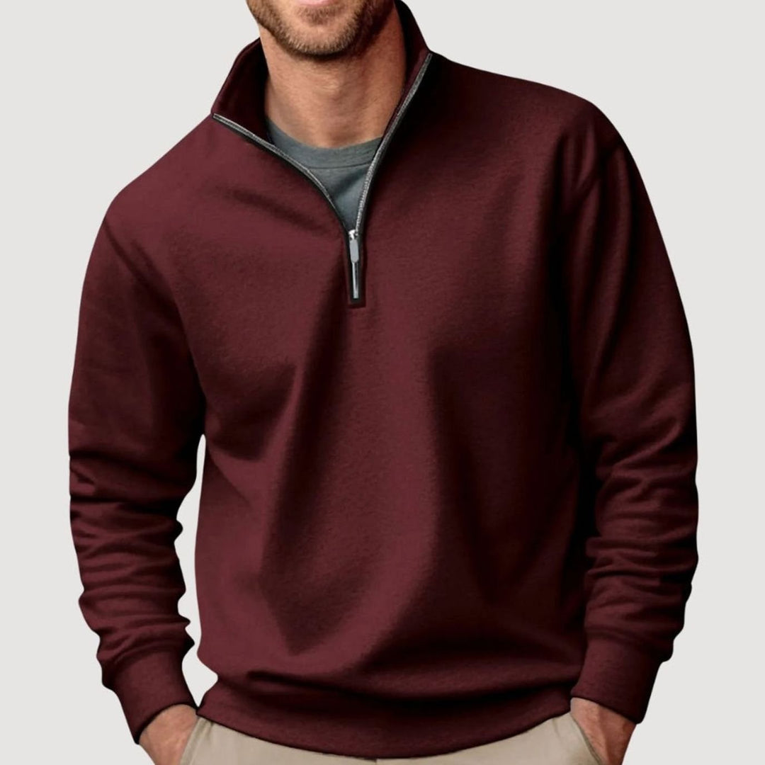 Men's Relaxed-Fit Quarter-Zip Pullover Sweatshirt