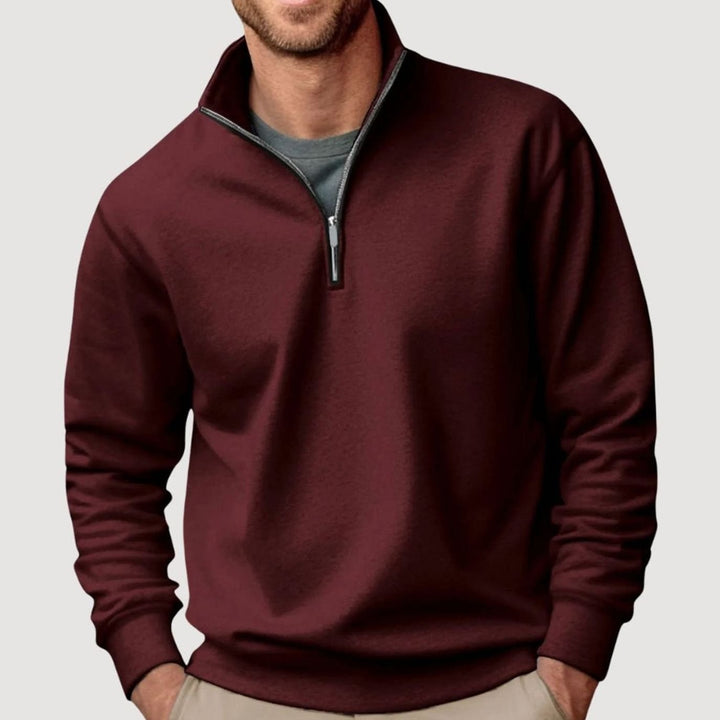 Men's Relaxed-Fit Quarter-Zip Pullover Sweatshirt