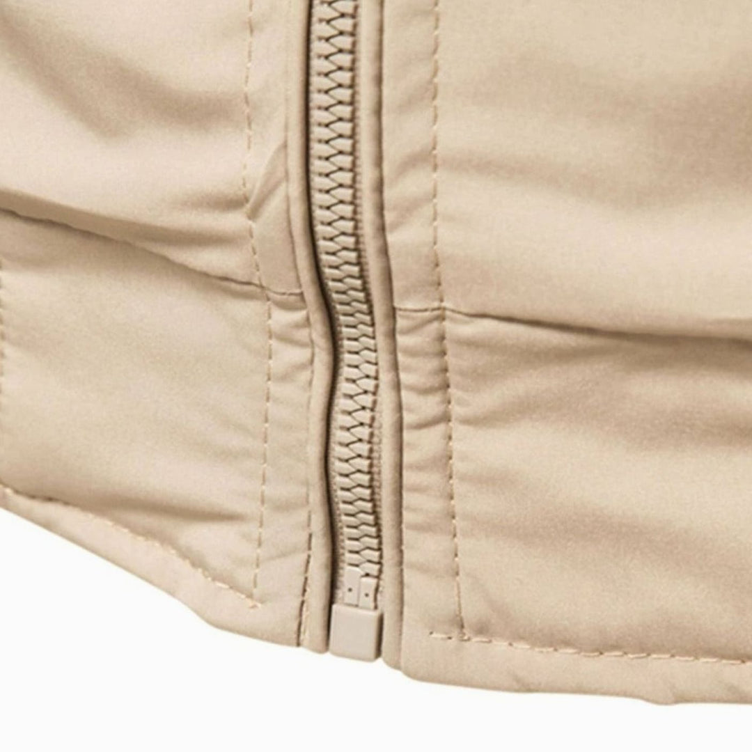 Men's Relaxed-Fit Zip-Up Bomber Jacket Contrast Rib Trim