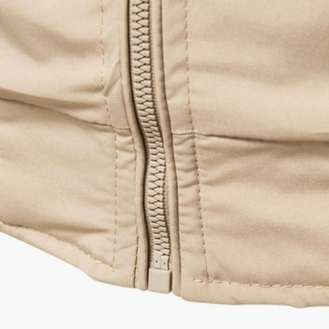 Men's Relaxed-Fit Zip-Up Bomber Jacket Contrast Rib Trim