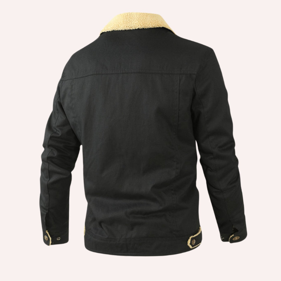 Men's Sherpa-Lined Relaxed-Fit Fleece Winter Jacket