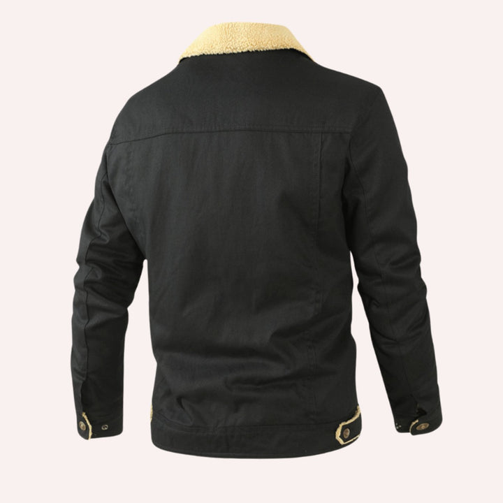 Men's Sherpa-Lined Relaxed-Fit Fleece Winter Jacket