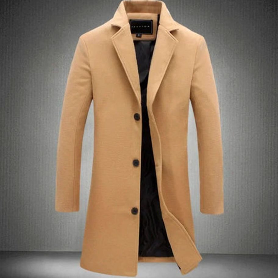Men's Slim-Fit Long Formal Winter Overcoat