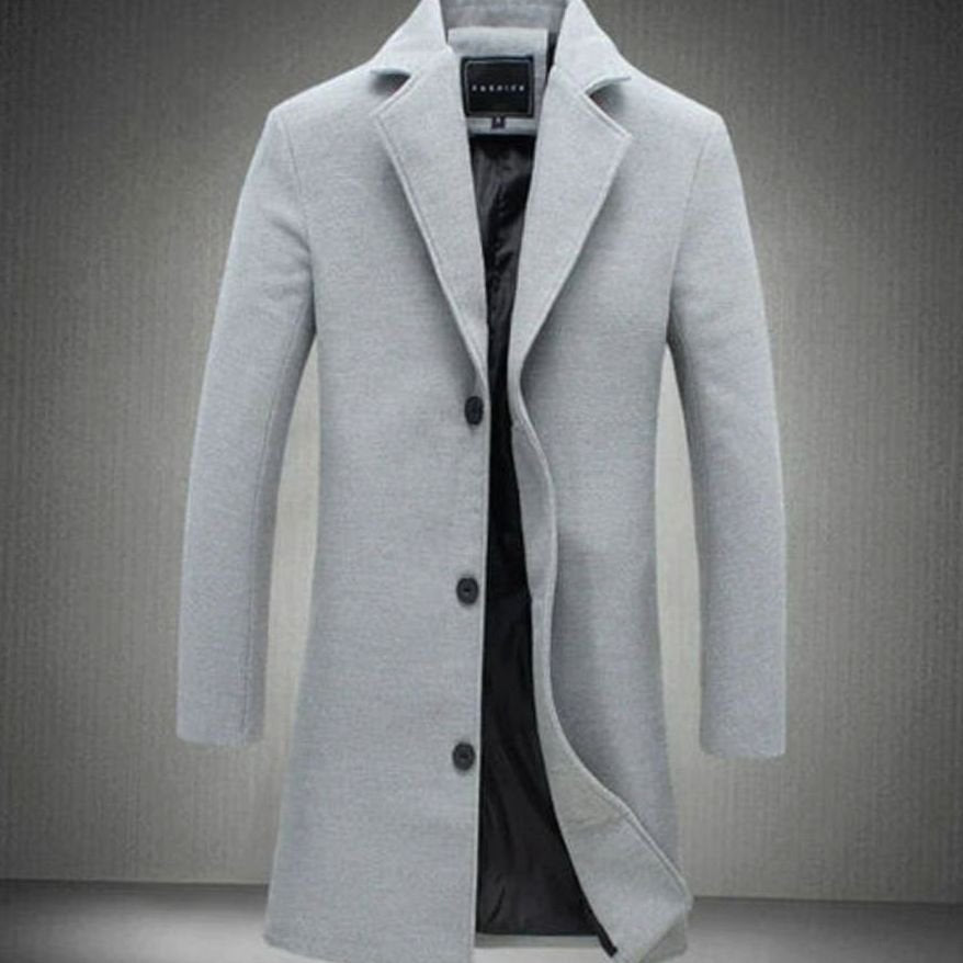 Men's Slim-Fit Long Formal Winter Overcoat