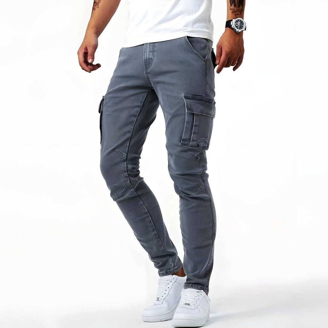 Men's Slim-Fit Multi-Pocket Cargo Trousers