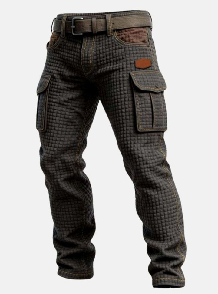 Men's Slim-Fit Waffle-Texture Cargo Trousers