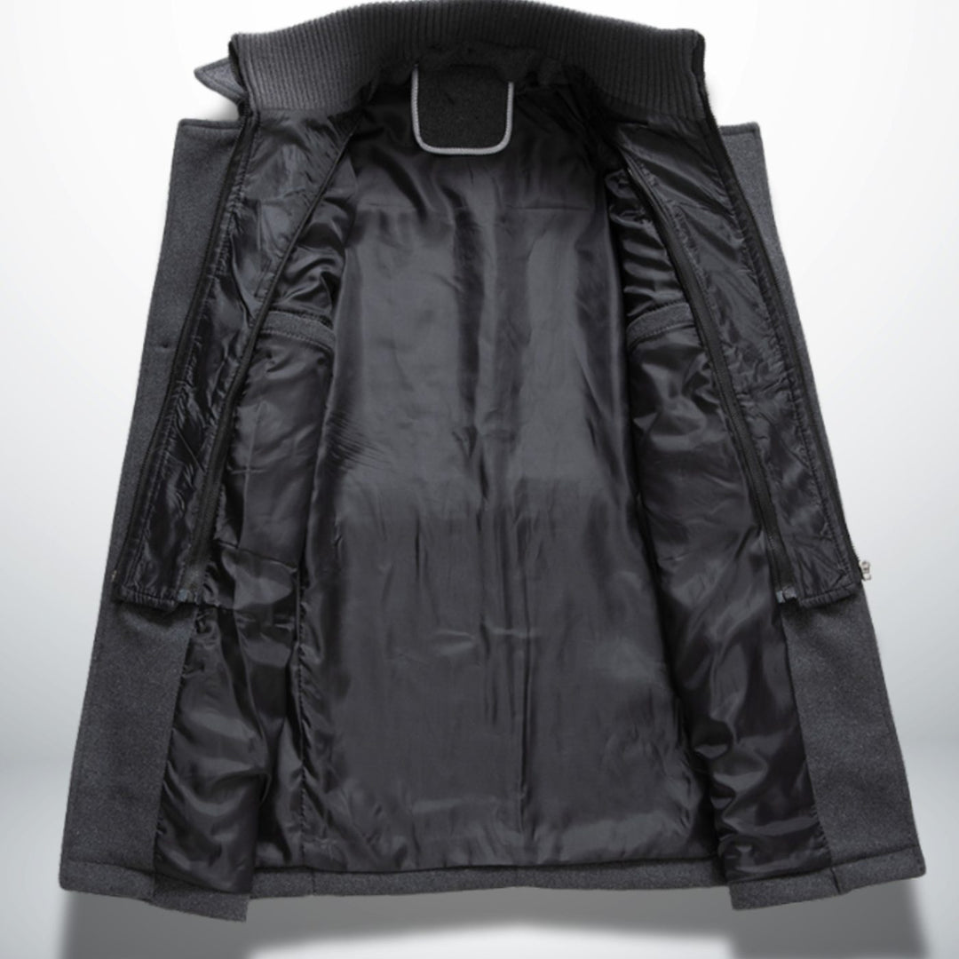 Men's Smart-Casual Single-Breasted Wool-Look Overcoat