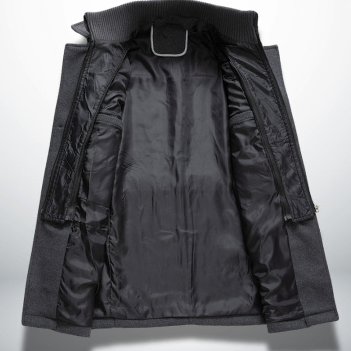 Men's Smart-Casual Single-Breasted Wool-Look Overcoat