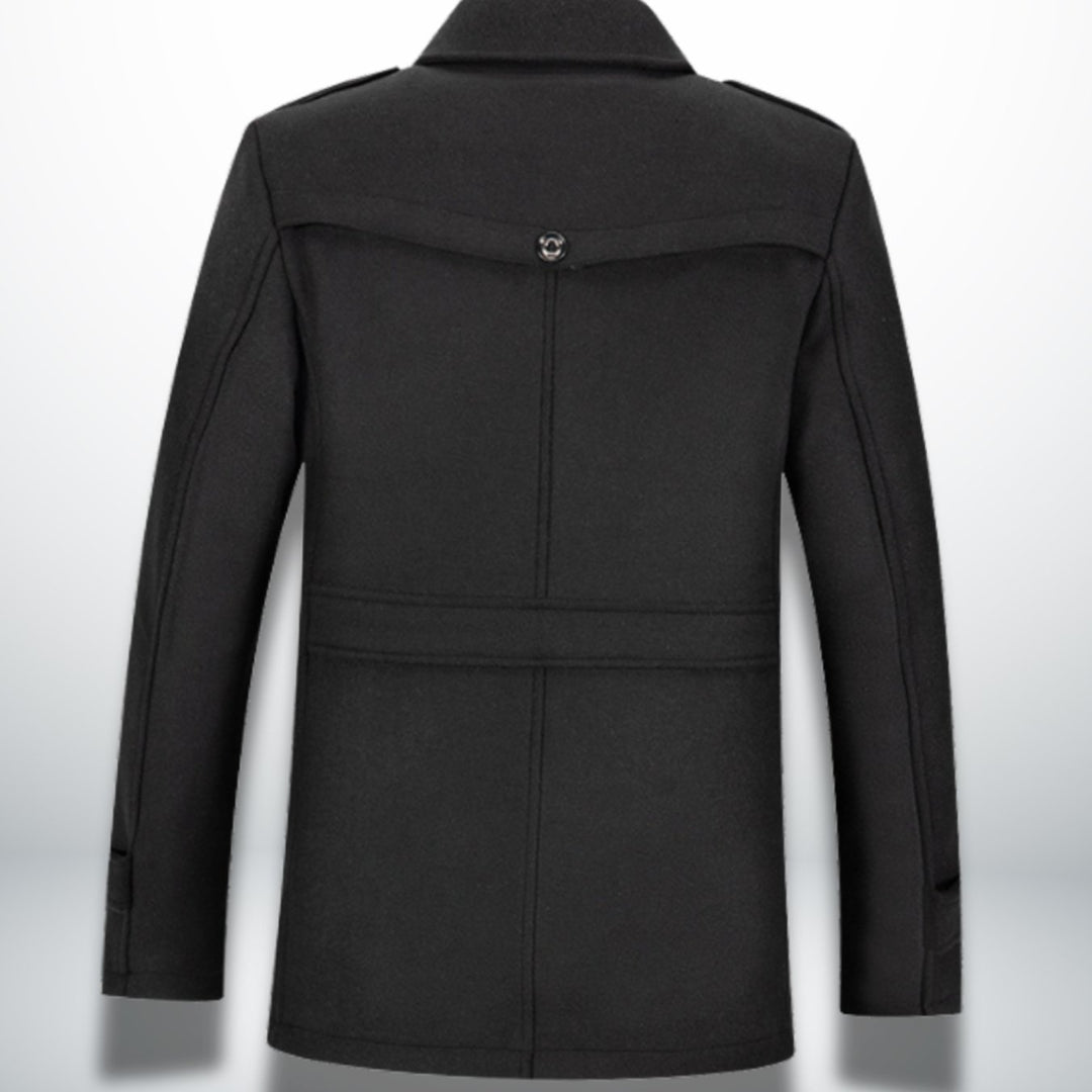 Men's Smart-Casual Single-Breasted Wool-Look Overcoat