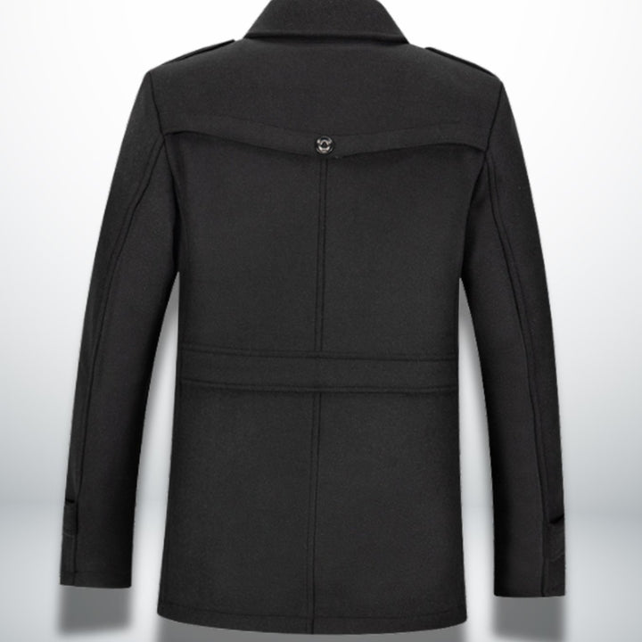 Men's Smart-Casual Single-Breasted Wool-Look Overcoat