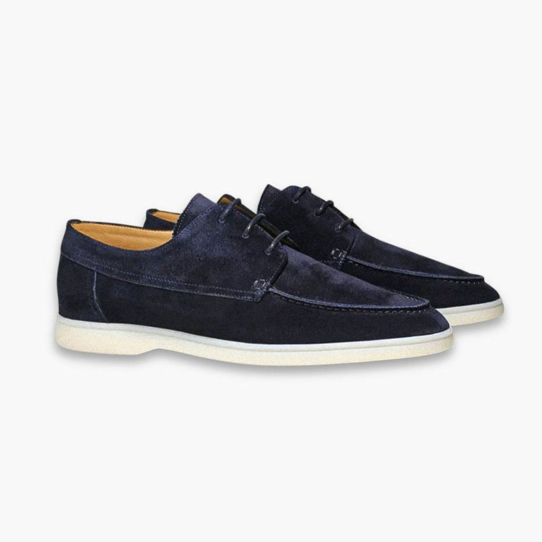 Men's Suede-Effect Lace-Up Boat Derby Loafers
