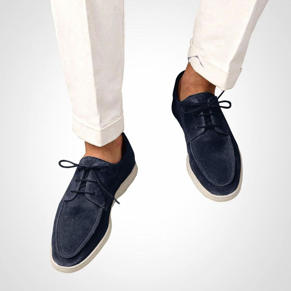 Men's Suede-Effect Lace-Up Boat Derby Loafers