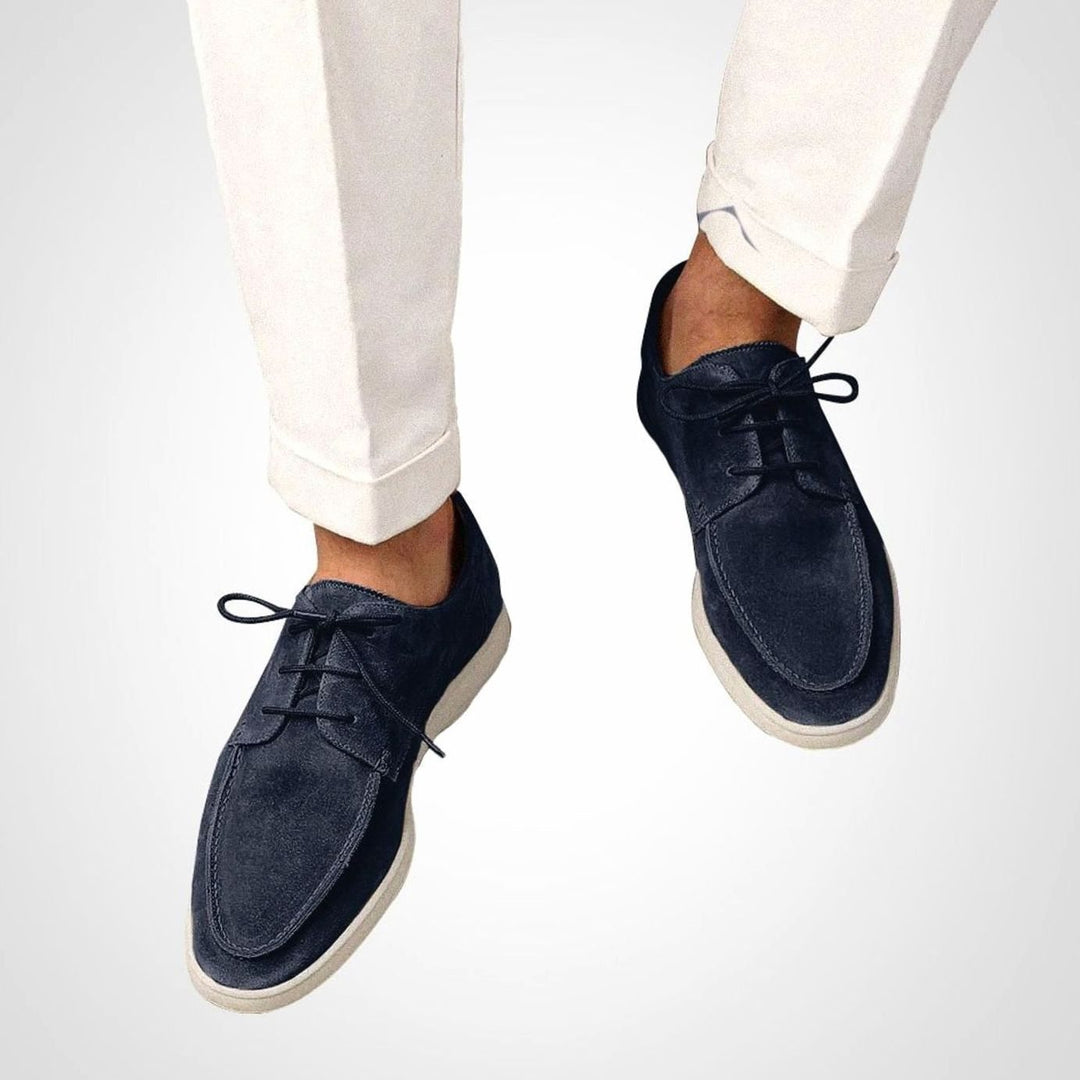 Men's Suede-Effect Lace-Up Boat Derby Loafers