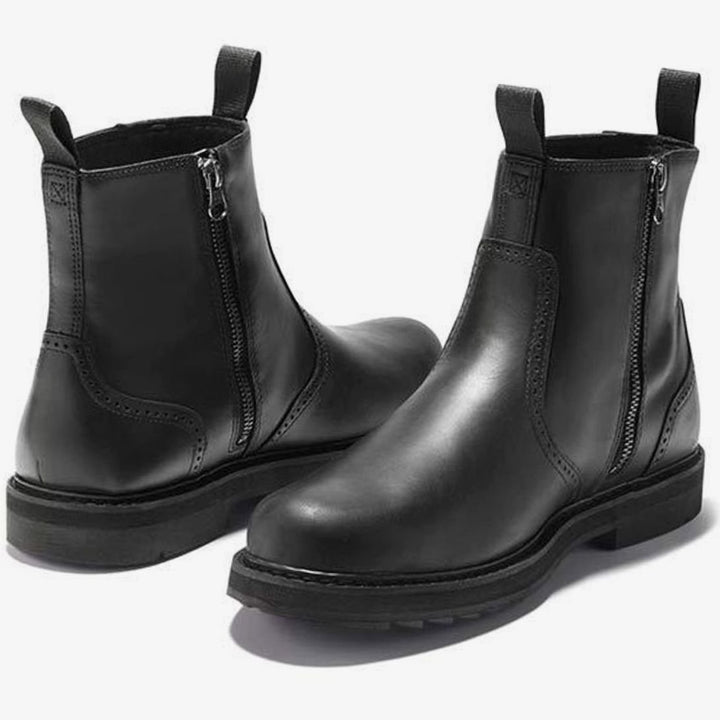 Men's Suede Slip-On Chelsea Boots Brogue Detail