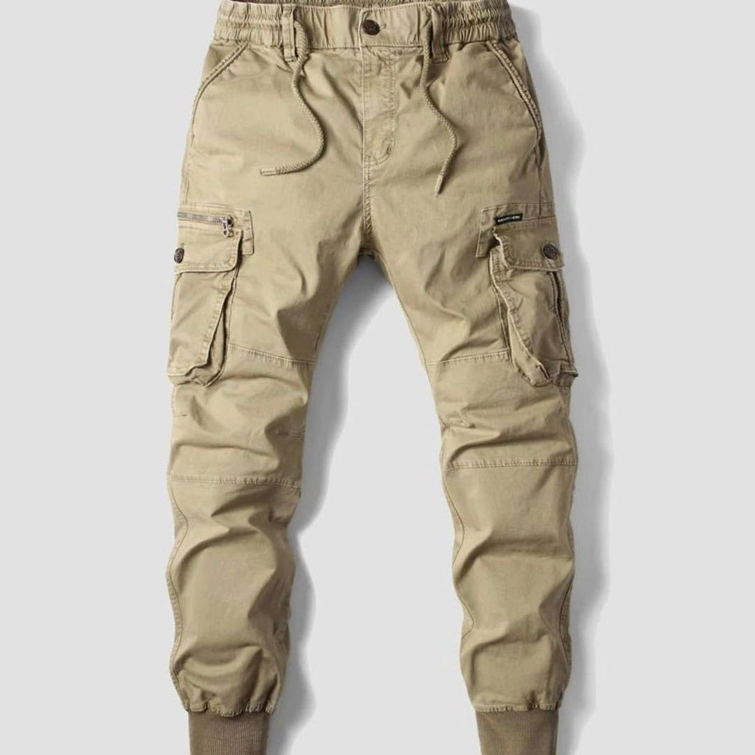 Men's Tactical Multi-Pocket Drawstring Cargo Jogger Trousers