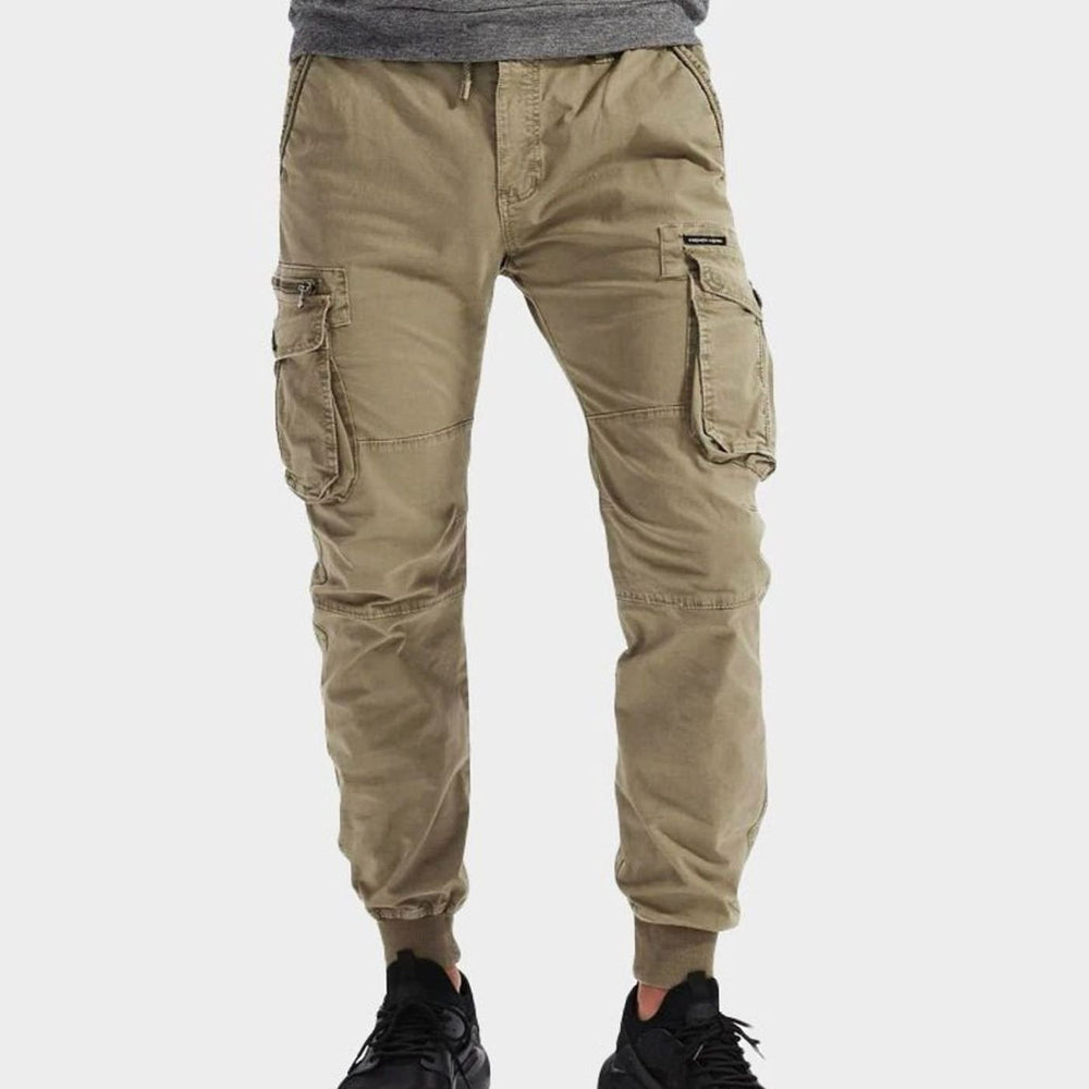 Men's Tactical Multi-Pocket Drawstring Cargo Jogger Trousers