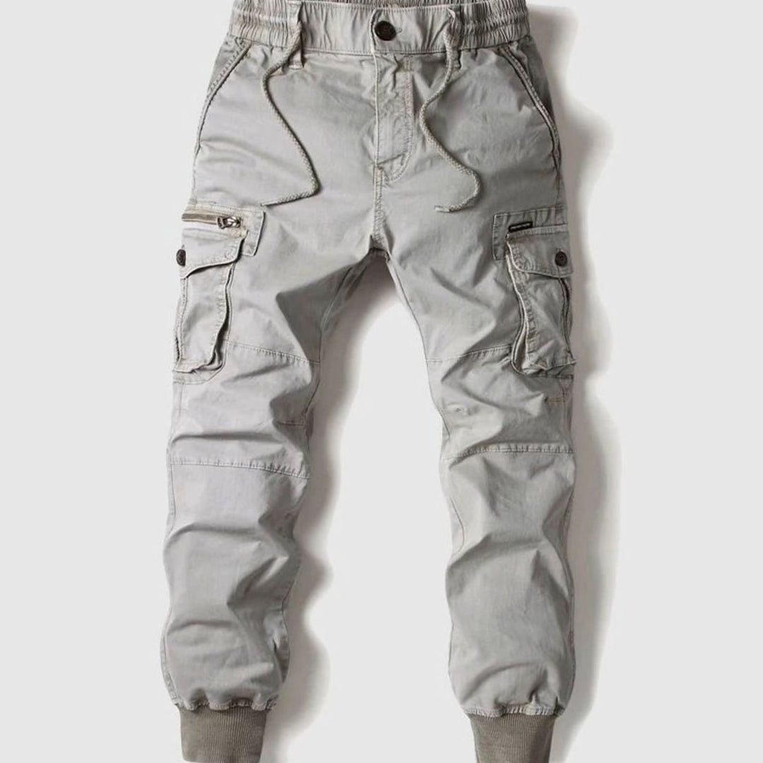 Men's Tactical Multi-Pocket Drawstring Cargo Jogger Trousers