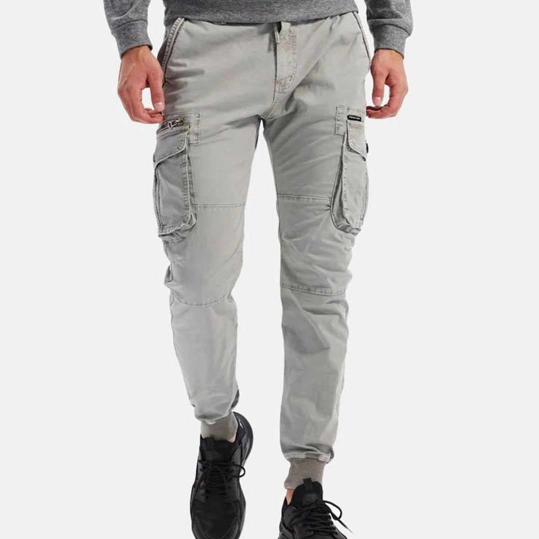 Men's Tactical Multi-Pocket Drawstring Cargo Jogger Trousers