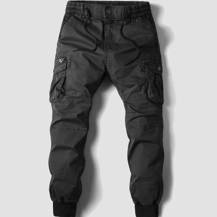 Men's Tactical Multi-Pocket Drawstring Cargo Jogger Trousers